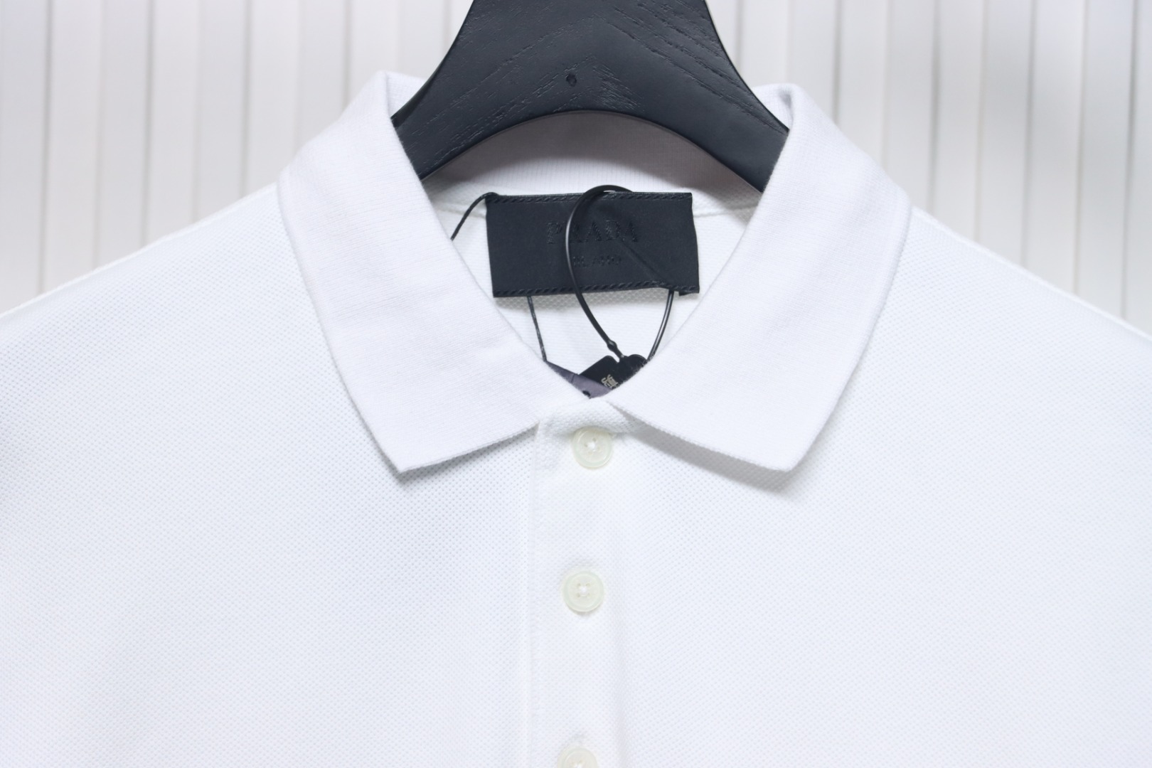 Prada New Chest Triangle Pocket Polo Short Sleeve White