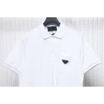 Prada New Chest Triangle Pocket Polo Short Sleeve White