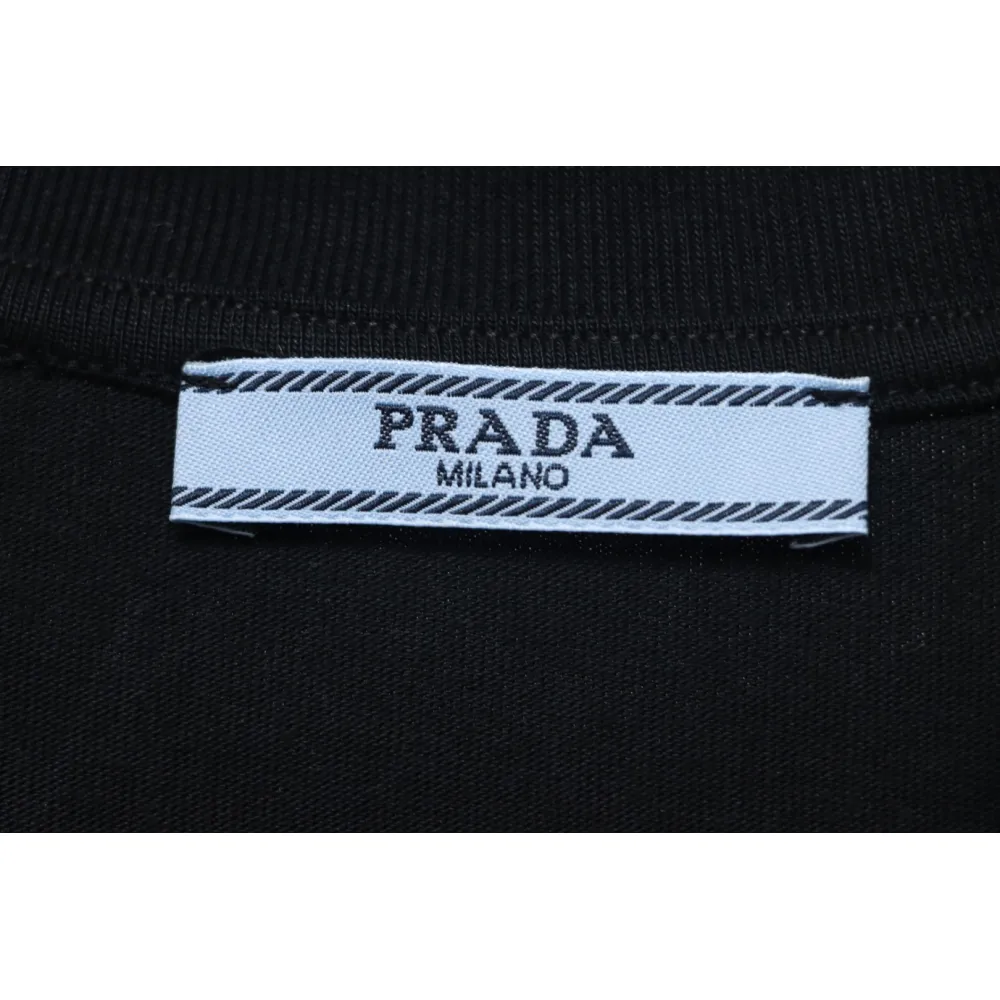 Prada PRD three-dimensional triangle logo short sleeve black