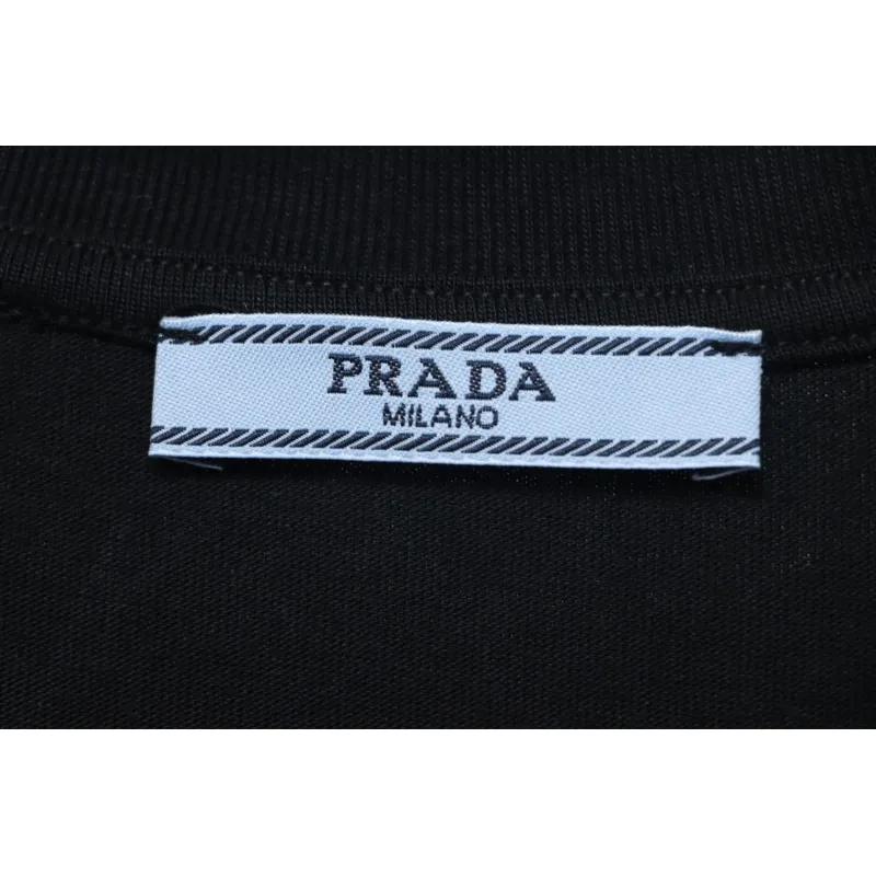 Prada PRD three-dimensional triangle logo short sleeve black