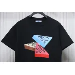 Prada PRD three-dimensional triangle logo short sleeve black