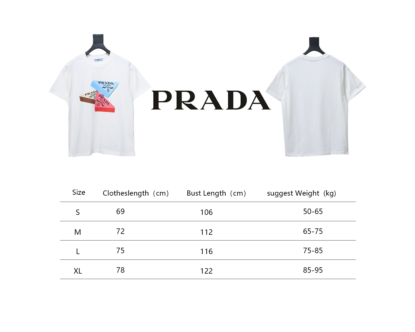 Prada PRD three-dimensional triangle logo short sleeve White