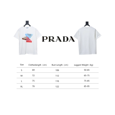 Prada PRD three-dimensional triangle logo short sleeve White 02