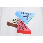 Prada PRD three-dimensional triangle logo short sleeve White