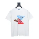 Prada PRD three-dimensional triangle logo short sleeve White