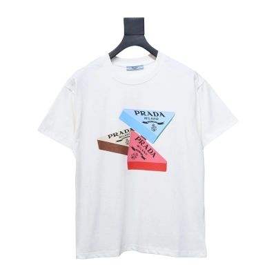 Prada PRD three-dimensional triangle logo short sleeve White 01