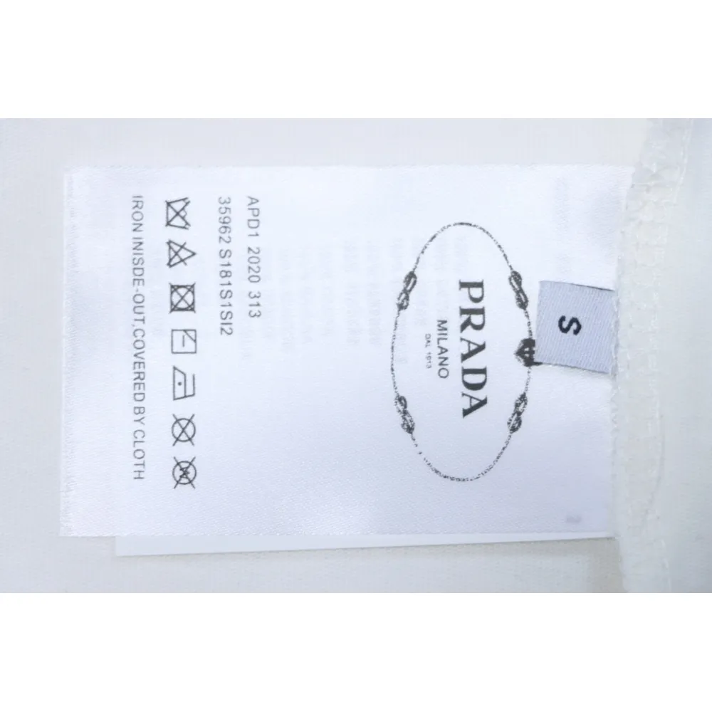 Prada PRD three-dimensional triangle logo short sleeve White