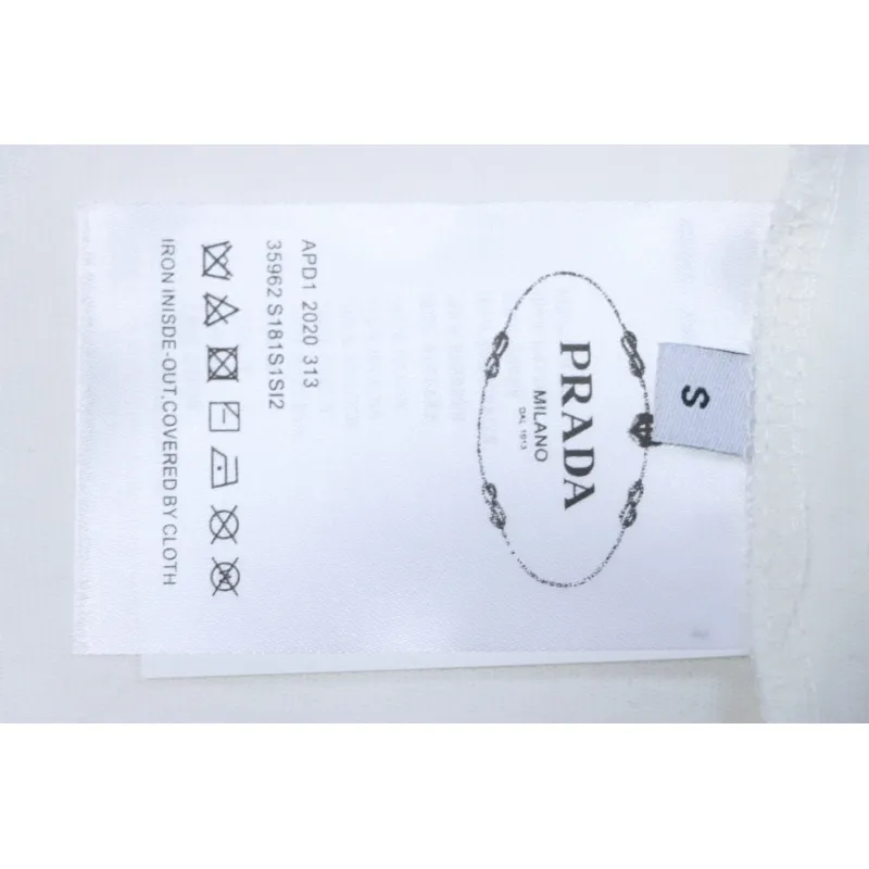 Prada PRD three-dimensional triangle logo short sleeve White
