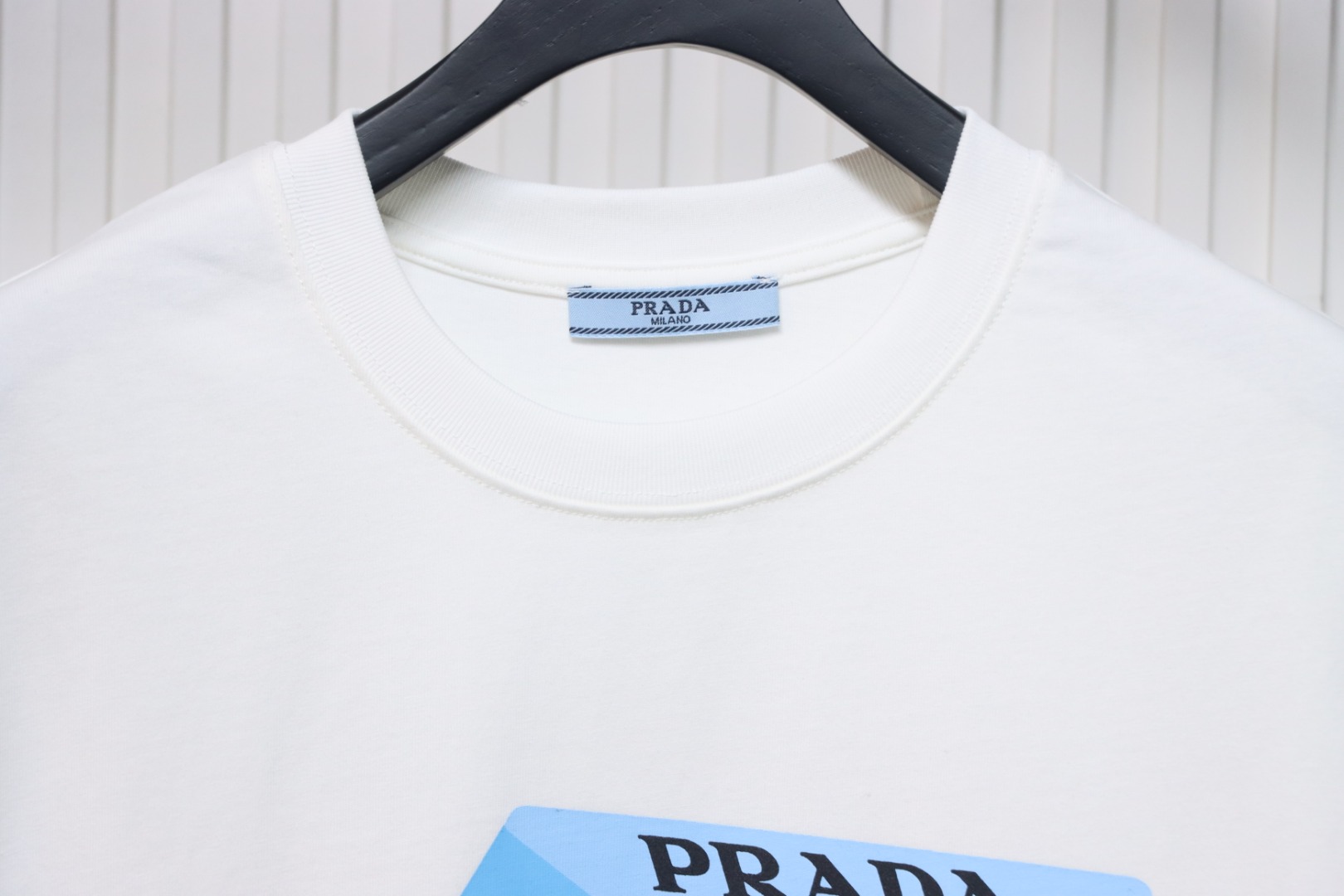 Prada PRD three-dimensional triangle logo short sleeve White