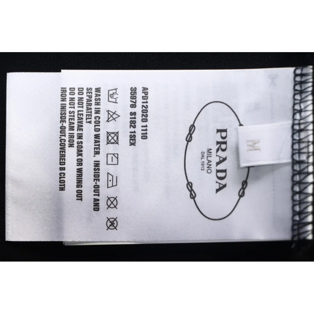 Prada Striped Polo Short Sleeve black