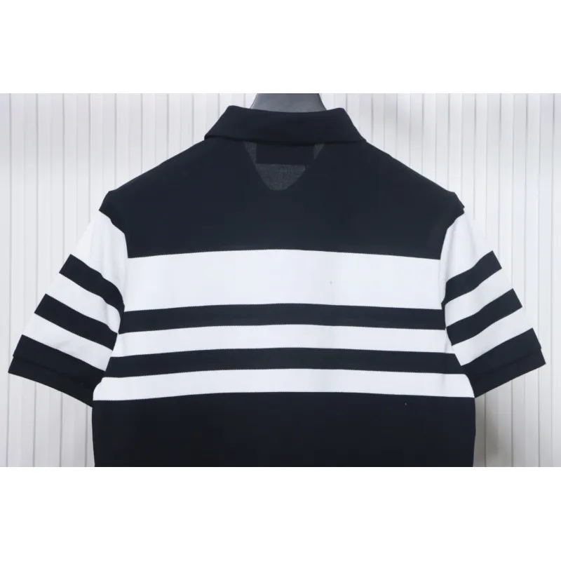 Prada Striped Polo Short Sleeve black