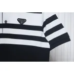 Prada Striped Polo Short Sleeve black