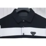 Prada Striped Polo Short Sleeve black