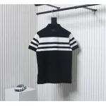Prada Striped Polo Short Sleeve black
