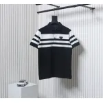 Prada Striped Polo Short Sleeve black