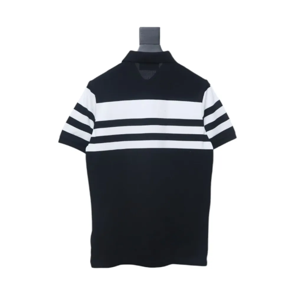 Prada Striped Polo Short Sleeve black