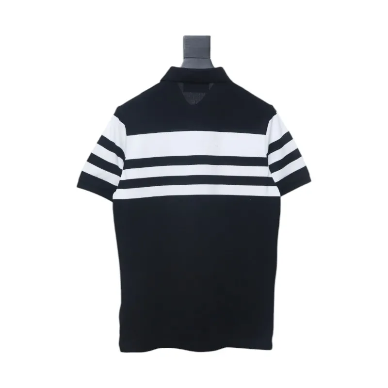 Prada Striped Polo Short Sleeve black