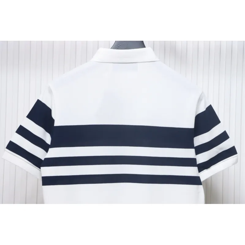 Prada Striped Polo Short Sleeve White