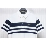 Prada Striped Polo Short Sleeve White