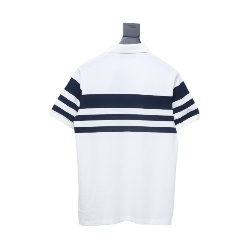 Prada Striped Polo Short Sleeve White