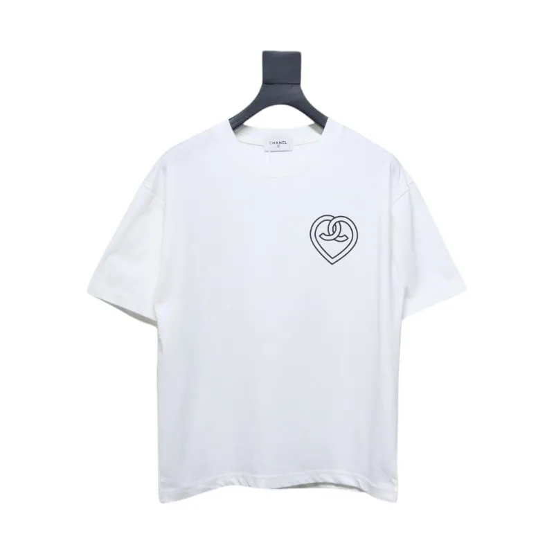 Chanel 24ss heart short-sleeved T-shirt White