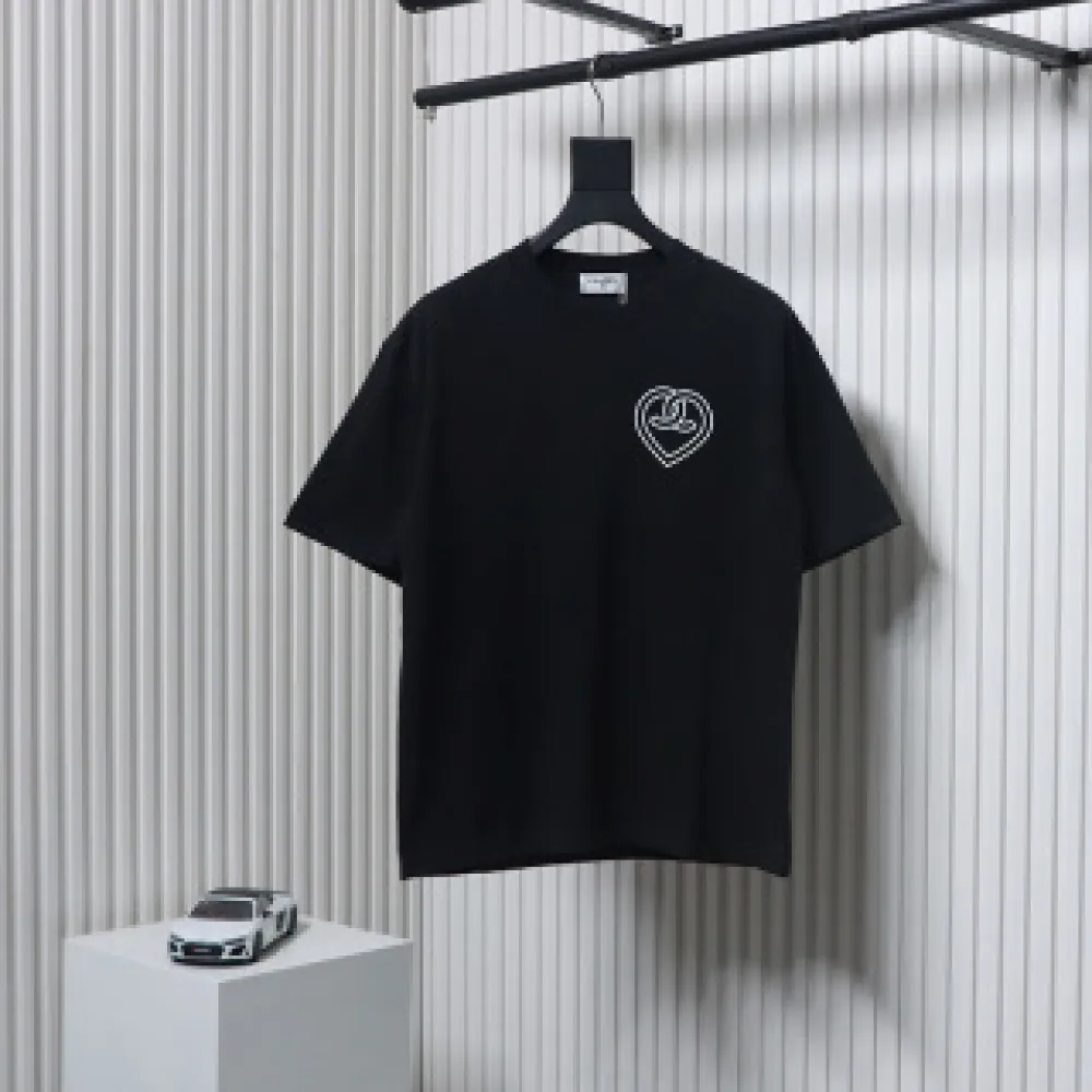Chanel 24ss heart short-sleeved T-shirt Black
