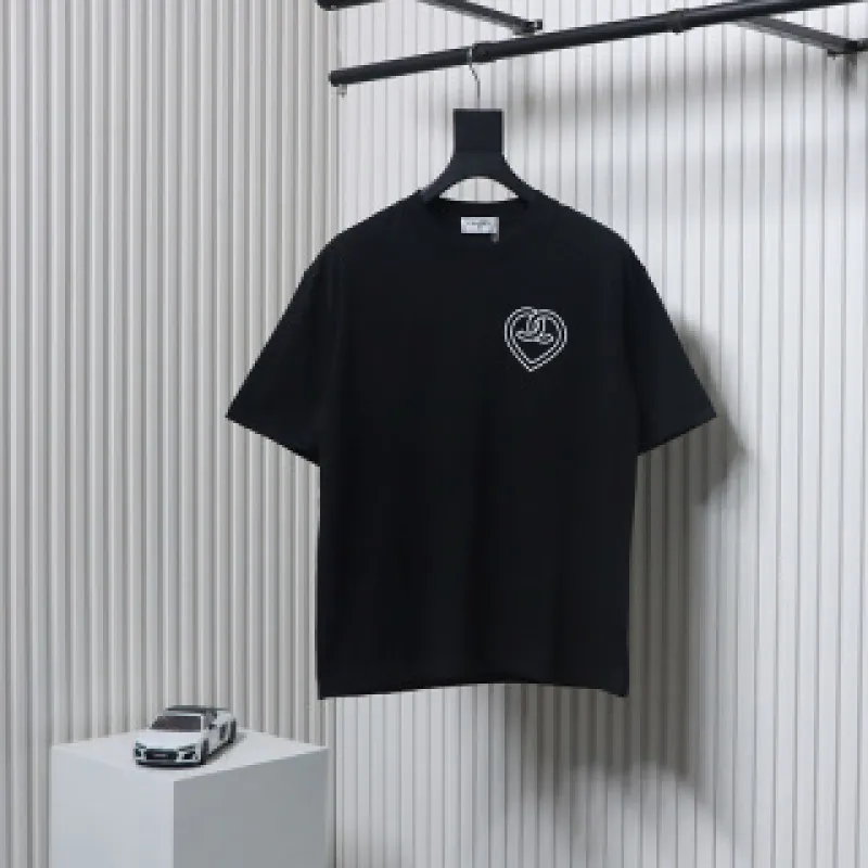 Chanel 24ss heart short-sleeved T-shirt Black