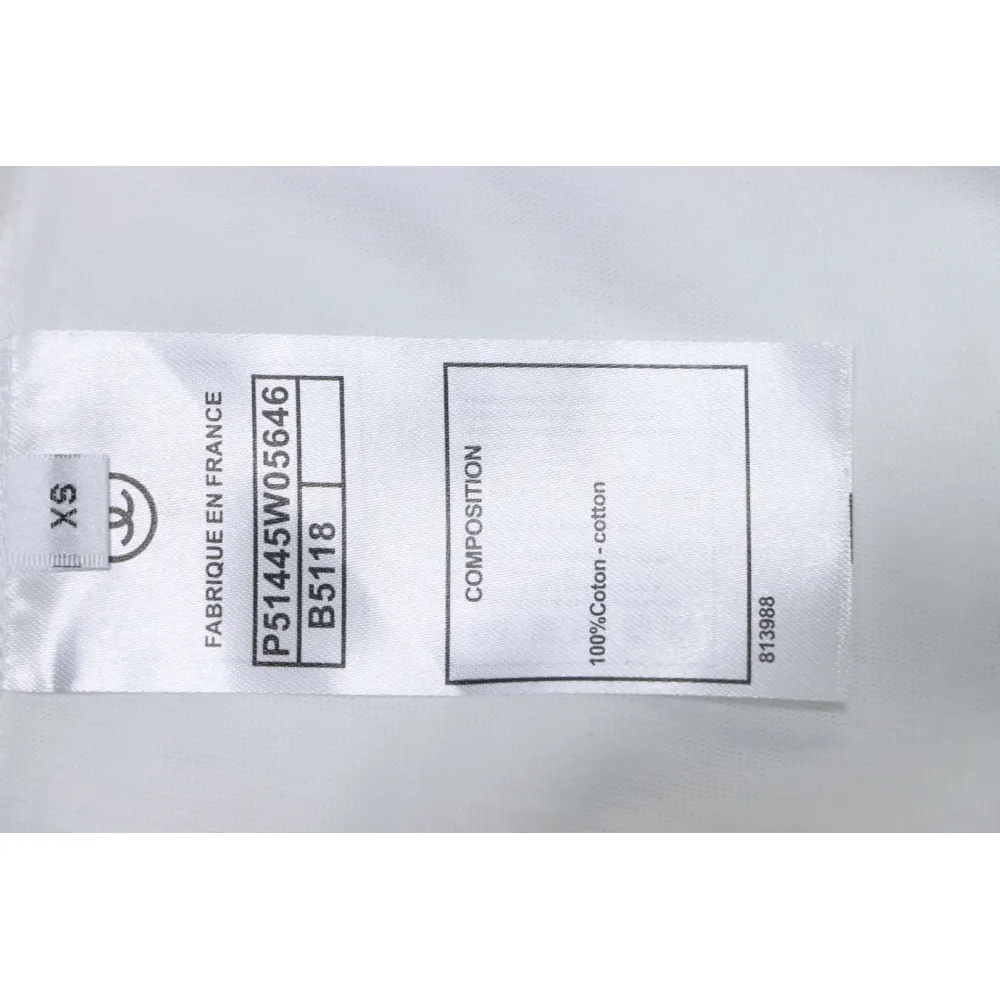 Chanel Pearl Circle Letter Short Sleeve T-shirt