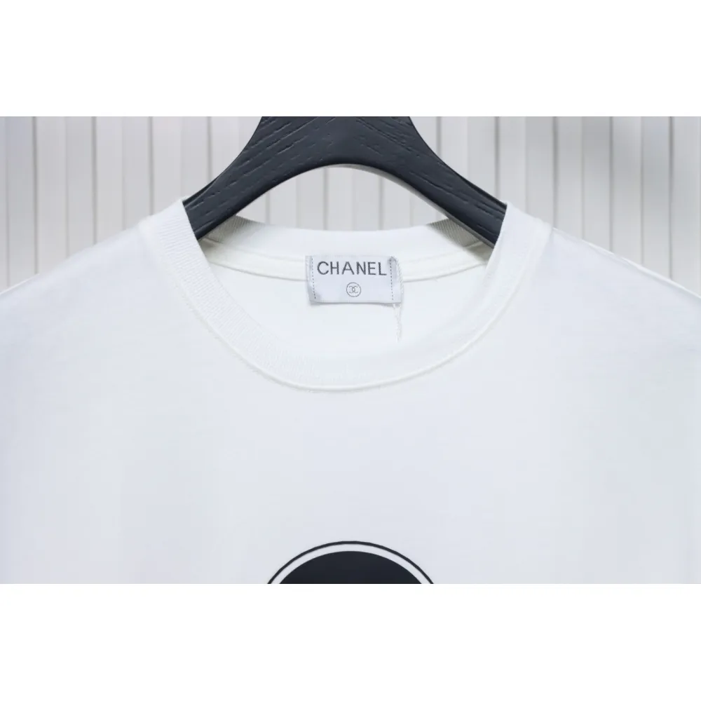 Chanel Pearl Circle Letter Short Sleeve T-shirt