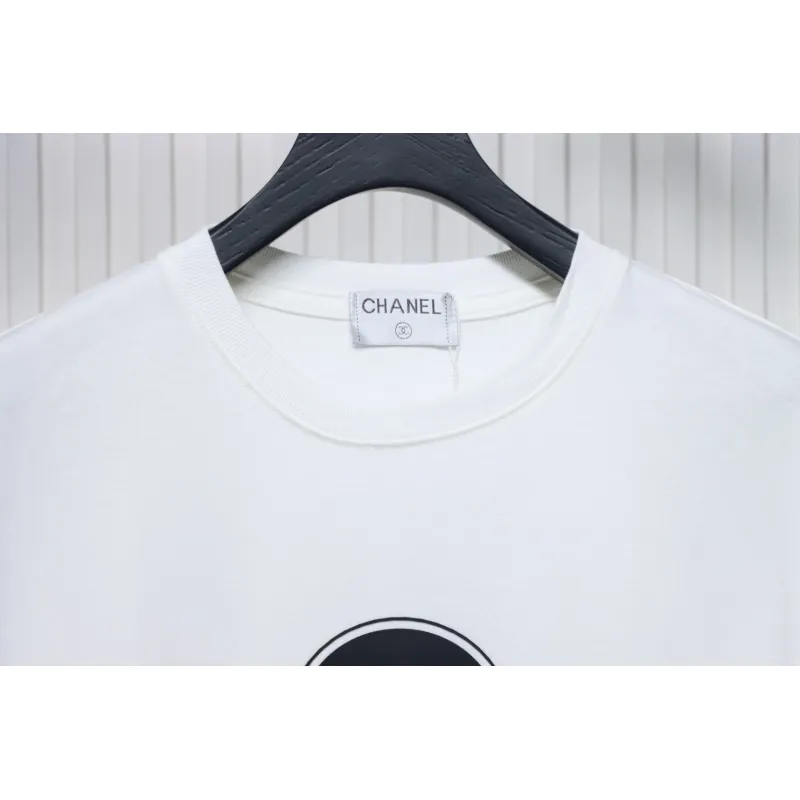 Chanel Pearl Circle Letter Short Sleeve T-shirt