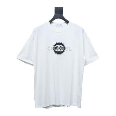 Chanel Pearl Circle Letter Short Sleeve T-shirt 01