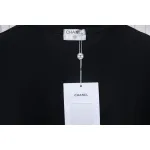 Chanel Pearl Circle Letter Short Sleeve T-shirt Black