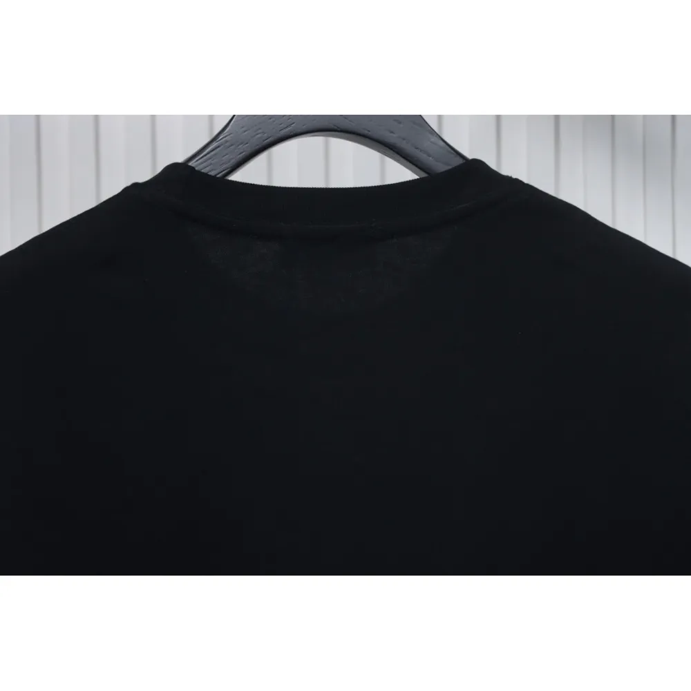 Chanel Pearl Circle Letter Short Sleeve T-shirt Black