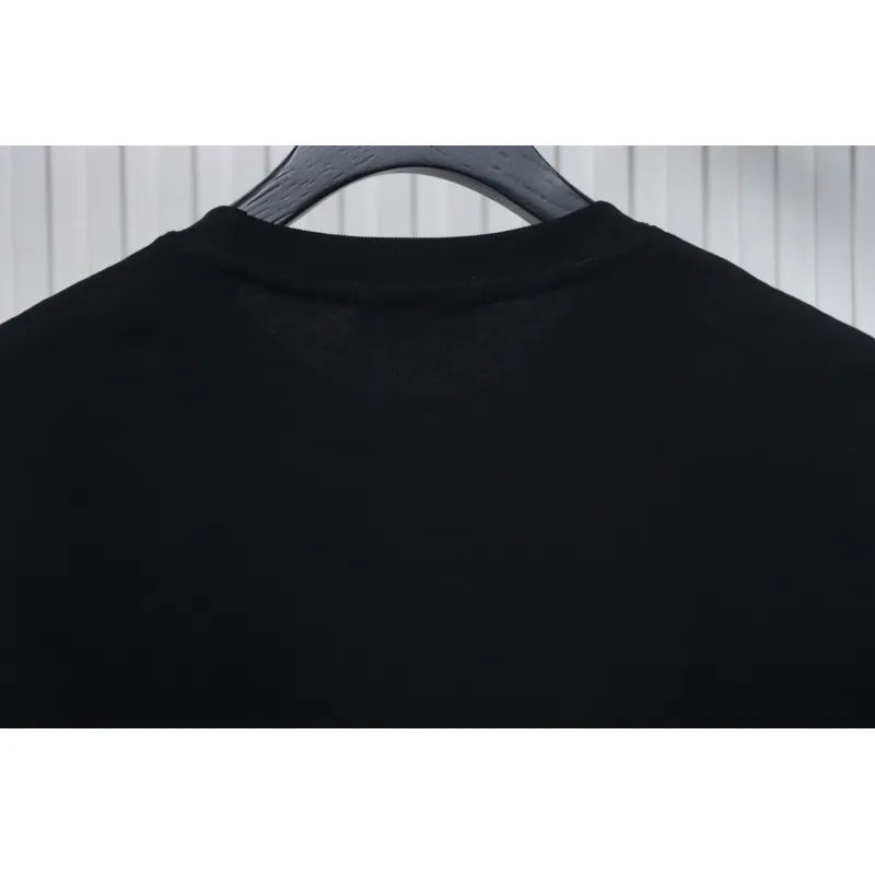 Chanel Pearl Circle Letter Short Sleeve T-shirt Black