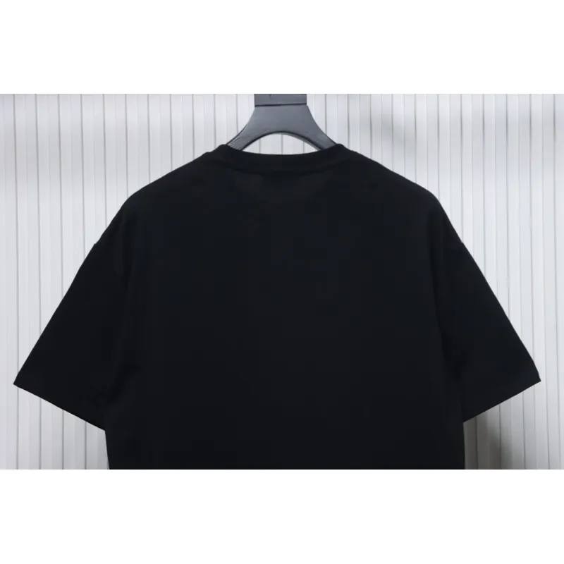 Chanel Pearl Circle Letter Short Sleeve T-shirt Black