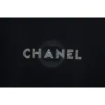 Chanel Pearl Circle Letter Short Sleeve T-shirt Black