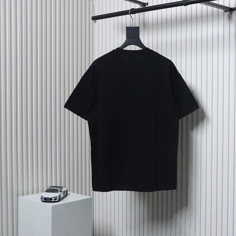 Chanel Pearl Circle Letter Short Sleeve T-shirt Black