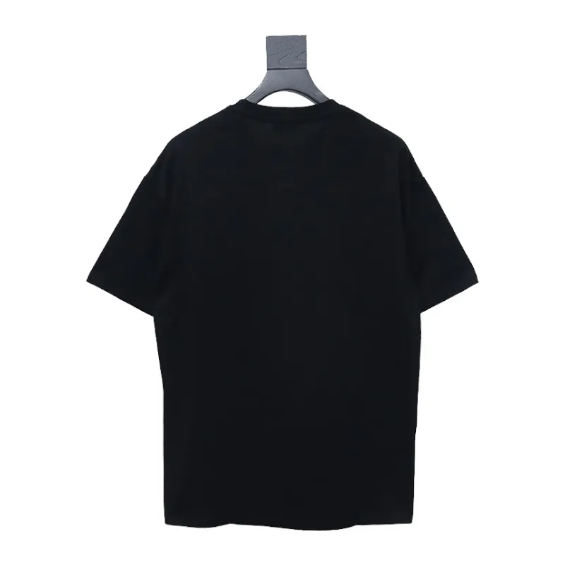 Chanel Pearl Circle Letter Short Sleeve T-shirt Black