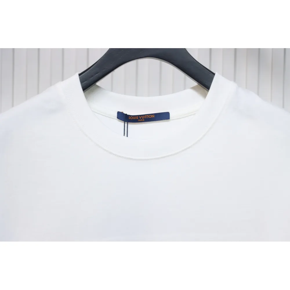 Louis Vuitton 25ss hemp rope knot embroidered short sleeves White