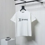 Louis Vuitton 25ss hemp rope knot embroidered short sleeves White