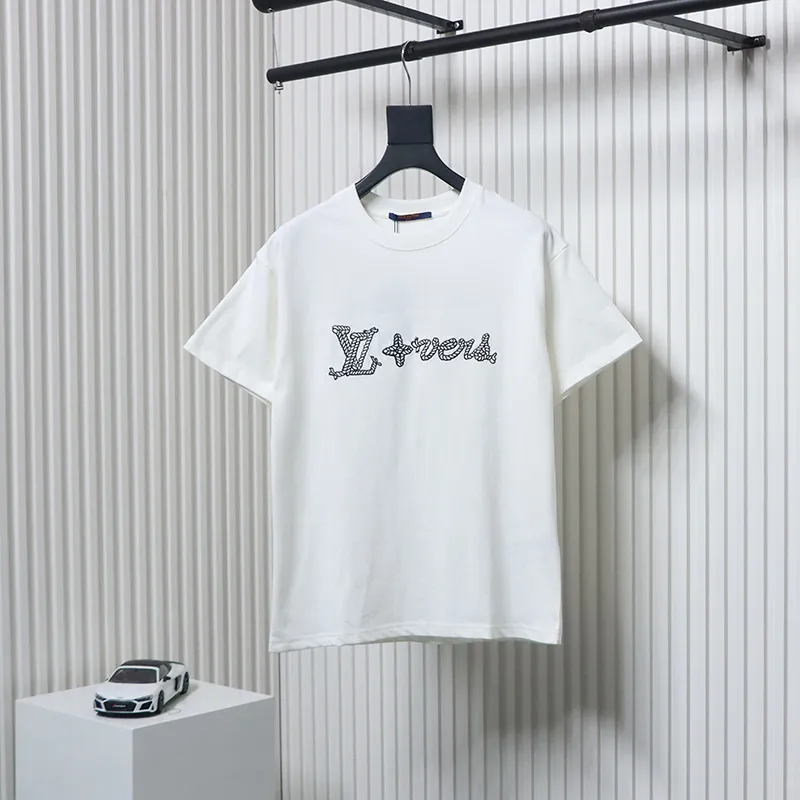 Louis Vuitton 25ss hemp rope knot embroidered short sleeves White