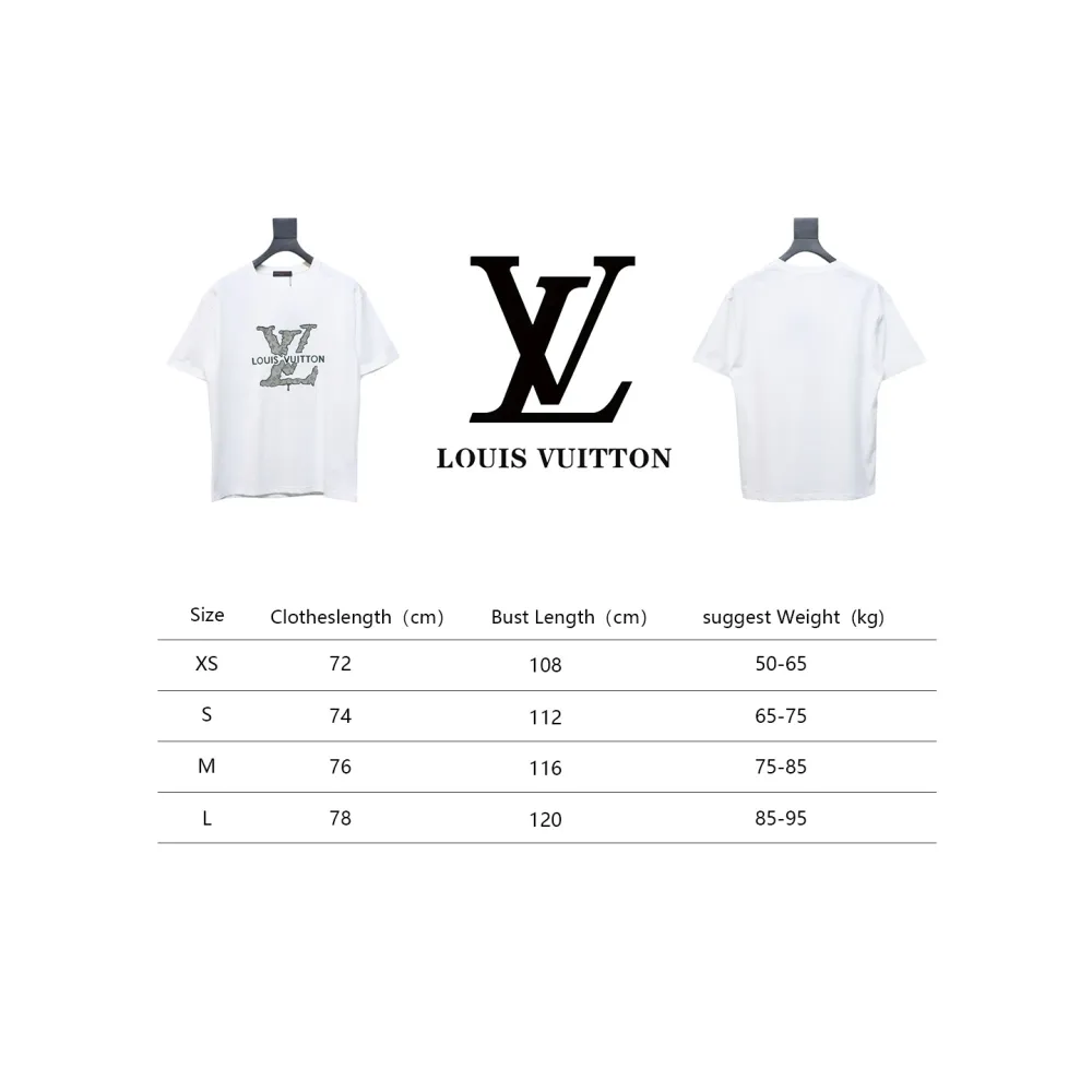 Louis Vuitton LV 25SS flocked logo short-sleeved T-shirt White