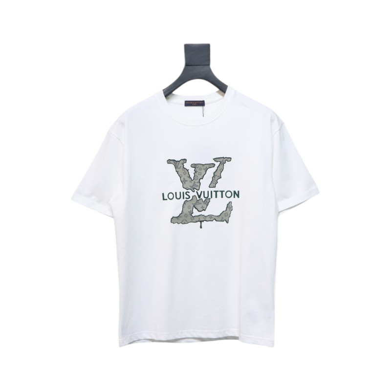 Louis Vuitton LV 25SS flocked logo short-sleeved T-shirt White