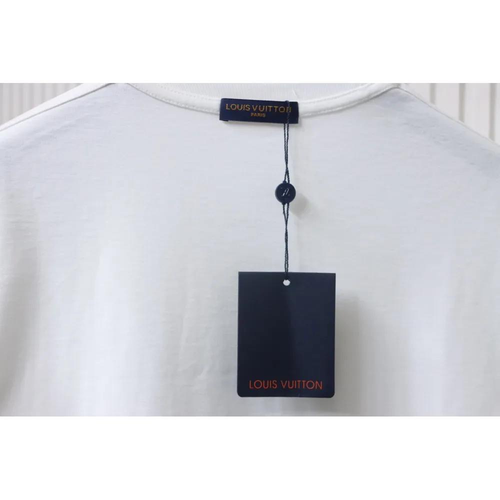 Louis Vuitton LV 25SS flocked logo short-sleeved T-shirt White