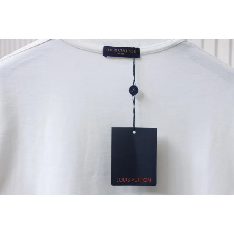 Louis Vuitton LV 25SS flocked logo short-sleeved T-shirt White