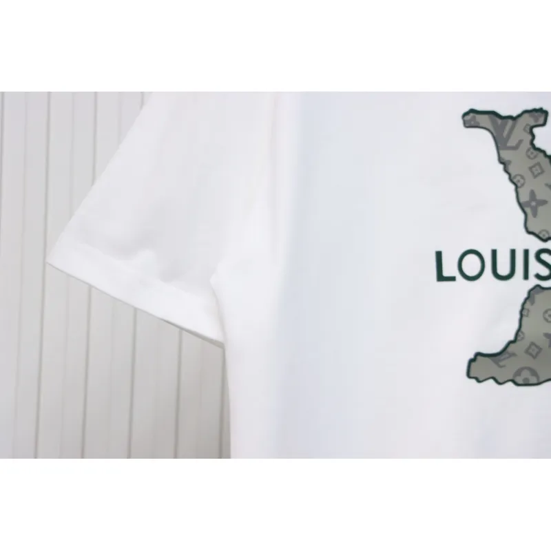 Louis Vuitton LV 25SS flocked logo short-sleeved T-shirt White