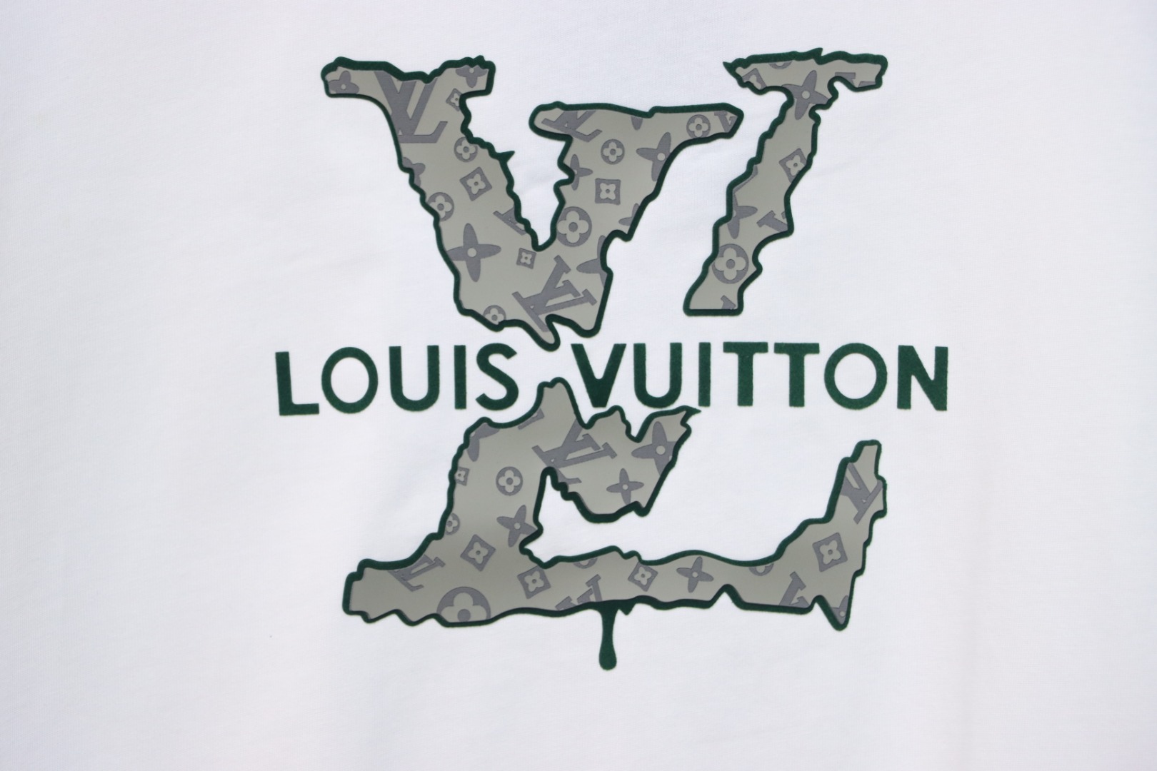 Louis Vuitton LV 25SS flocked logo short-sleeved T-shirt White