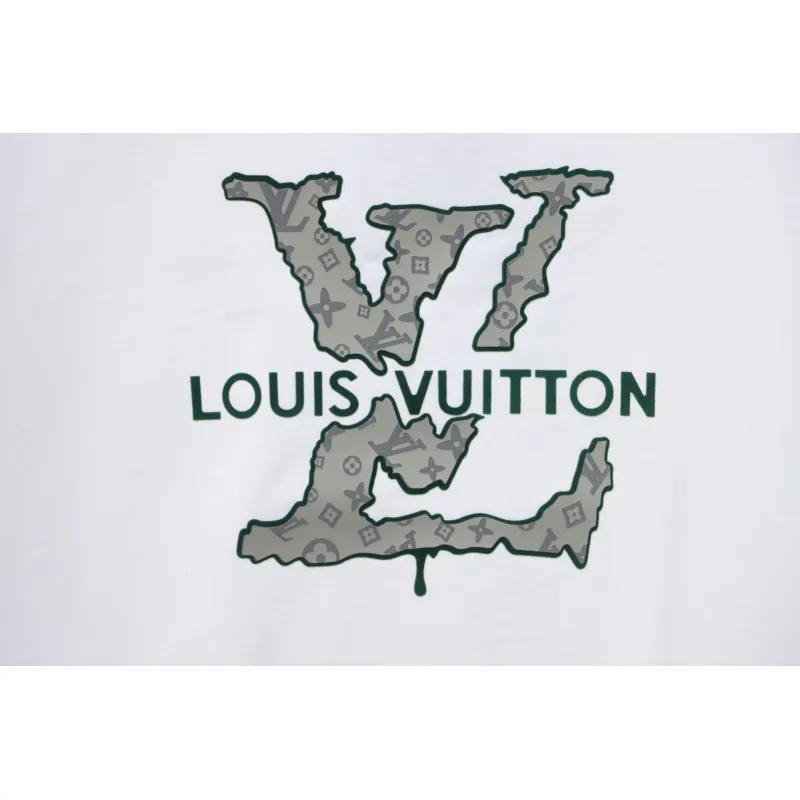 Louis Vuitton LV 25SS flocked logo short-sleeved T-shirt White