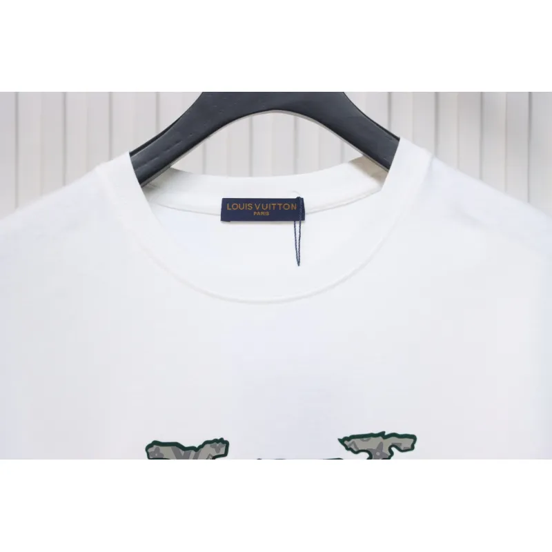 Louis Vuitton LV 25SS flocked logo short-sleeved T-shirt White
