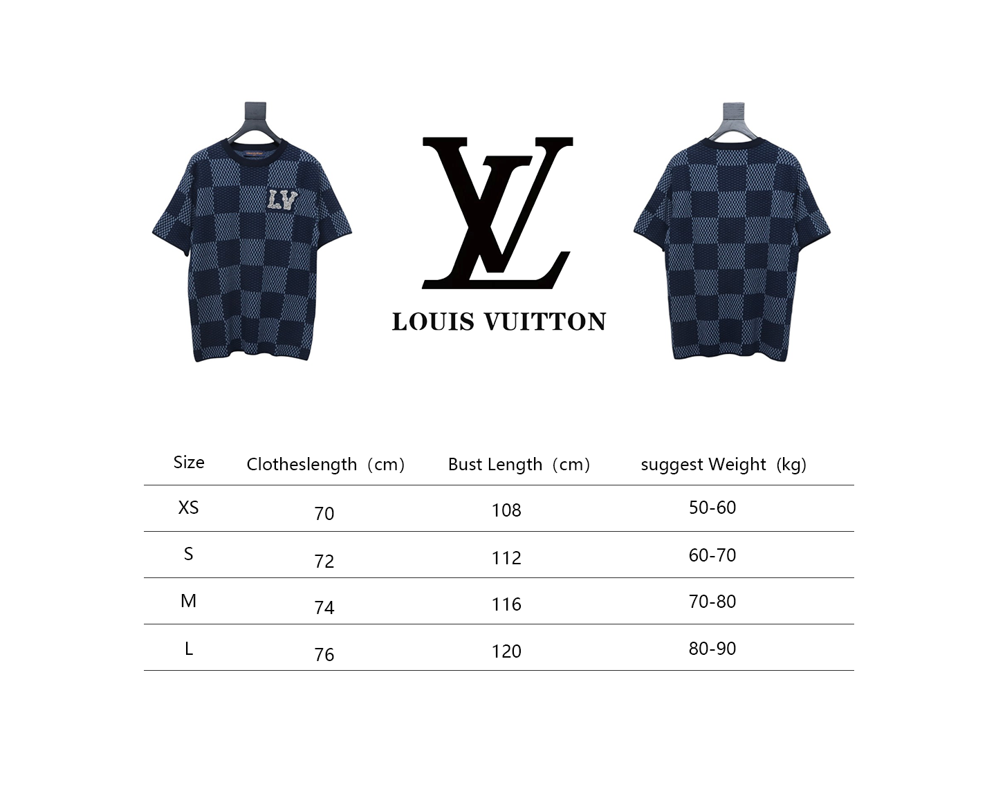 Louis Vuitton LV 25ss New Pharrell Chessboard Short Sleeve T-Shirt Blue